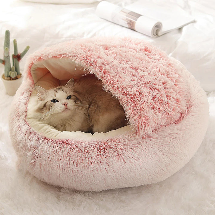 Soft Plush Cat Bed - Cozy Sleeping Nest for Cats and Kittens