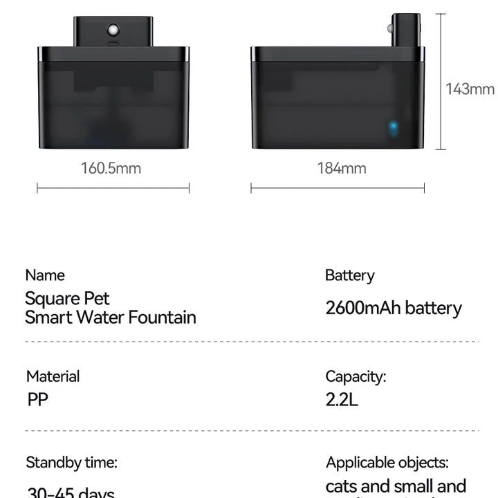 Wireless Automatic Cat Water Fountain Smart Dispenser