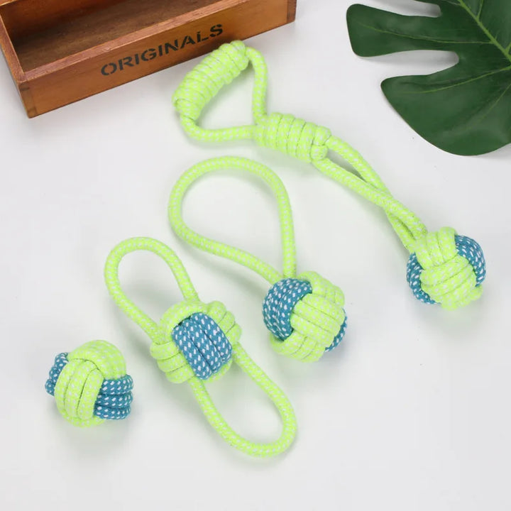 Cotton Ball and Rope Interactive Toy – Chew Toy