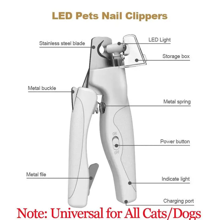 Pet Nail Clippers with LED Light – Nail Trimmer