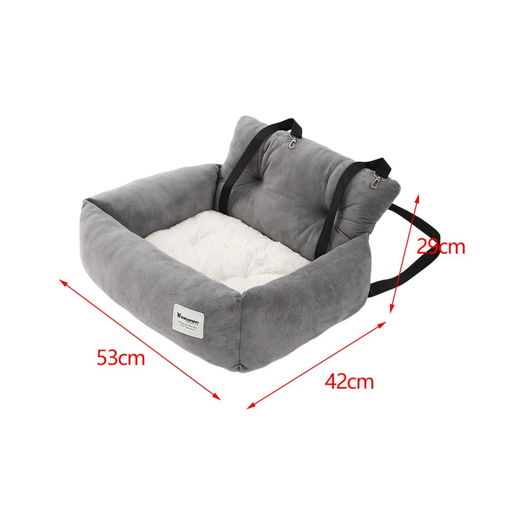 Dog Car SUV Seat Puppy Bed with Adjustable Fixed Strap Non-Slip Bottom Dog Seat for Dog Cat Traveling Carry Supplies