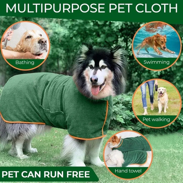 Dog Bath Towel – Adjustable Microfiber Drying Coat