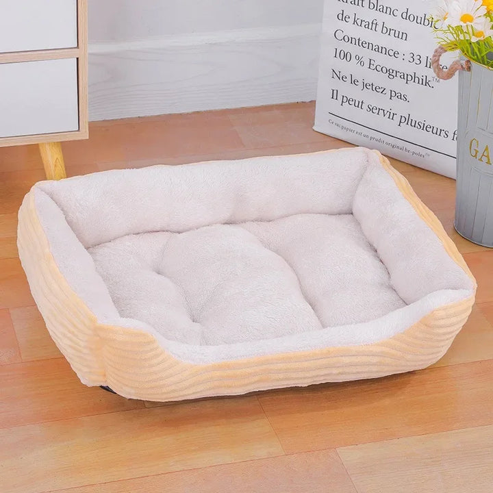 Bed for Dog Cat Pet Square Plush Kennel Medium Small Dog Sofa Bed Cushion Pet Calming Dog Bed House Pet Supplies Accessories