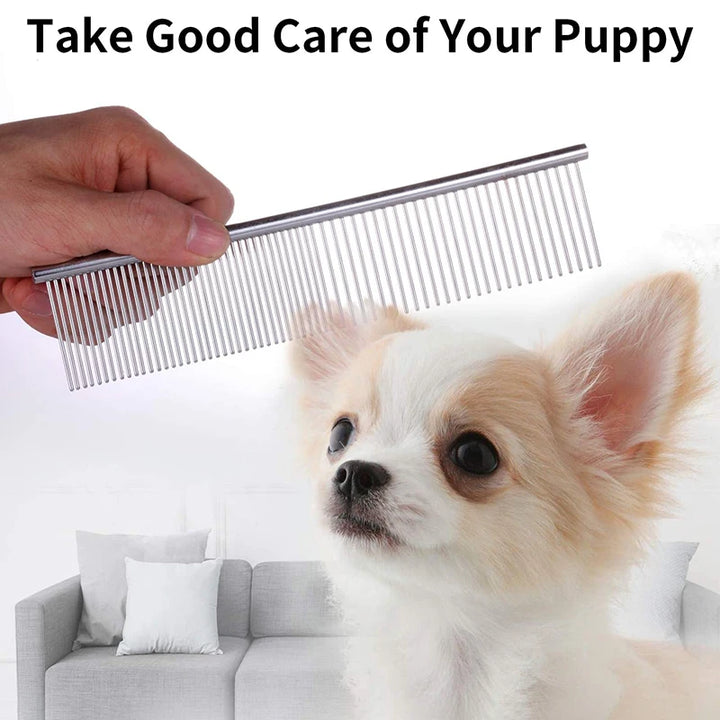 Pet Detangling Comb - Stainless Steel Grooming Tool