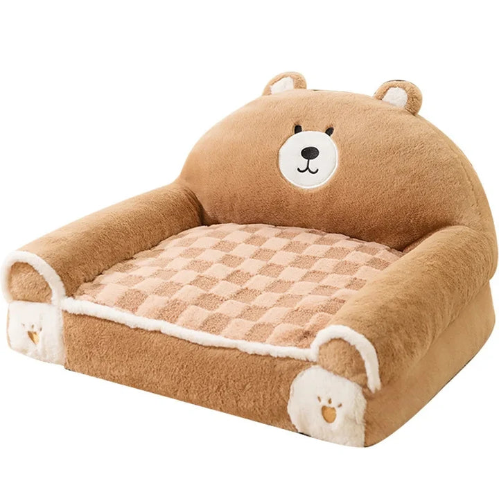 Winter Warm Cat Bed, Soft Plush Pet Sofa for Small Dogs