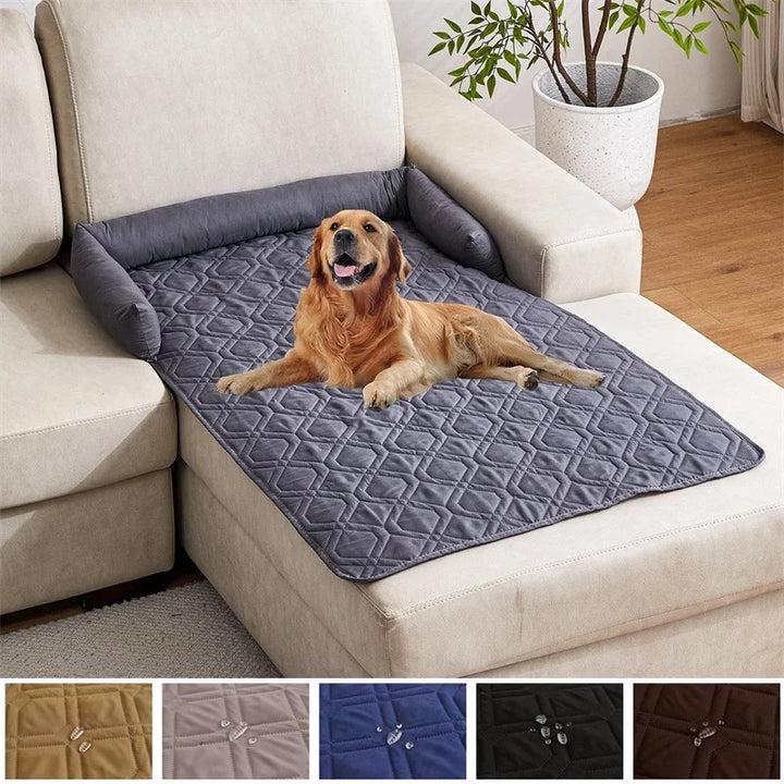 1PC Water Repellent Dog Sofa Bed Plaid Cats Calming Bed Washable Chaise Longue Sofa Mat Pads Blanket for Large Dogs Protector