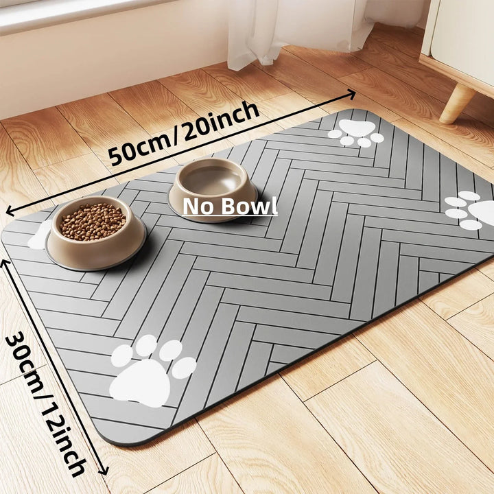 Pet Feeding Mat-Absorbent Pet Placemat for Food and Water Bowl, with Waterproof Rubber Backing, Quick Dry Water Mat for Dog Cat