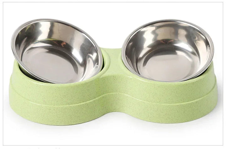 Double Pet Bowls – Stainless Steel Food and Water Feeder