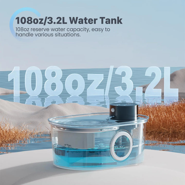 Wireless Stainless Steel Pet Water Fountain Automatic