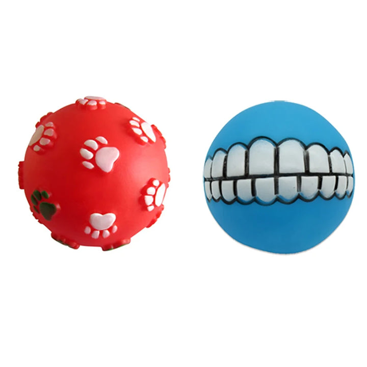 Squeaky Rubber Dog Ball – Fun & Durable Toy for Small Dogs!