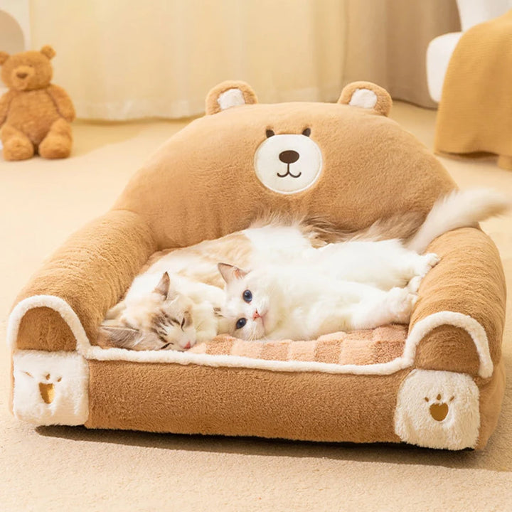 Winter Warm Cat Bed, Soft Plush Pet Sofa for Small Dogs