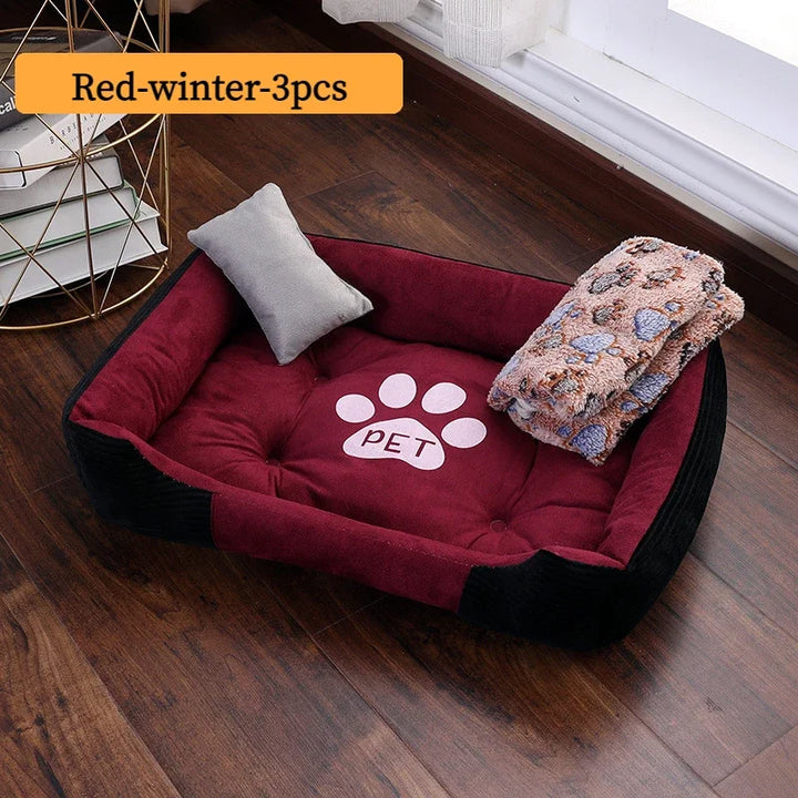 Bed for Dog Cat Pet Square Plush Kennel Medium Small Dog Sofa Bed Cushion Pet Calming Dog Bed House Pet Supplies Accessories