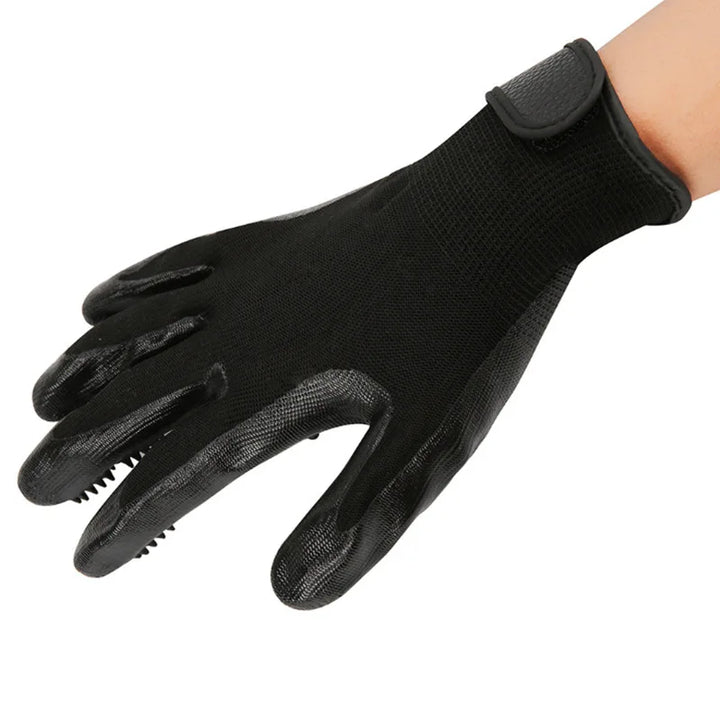 A pair of grooming gloves – massage brush