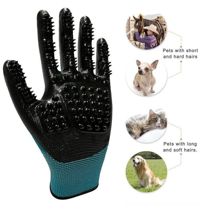 A pair of grooming gloves – massage brush