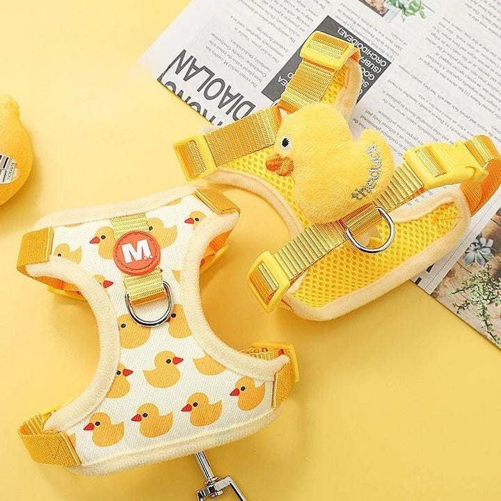 Cartoon Duck Harness and Collar for Dogs and Cats