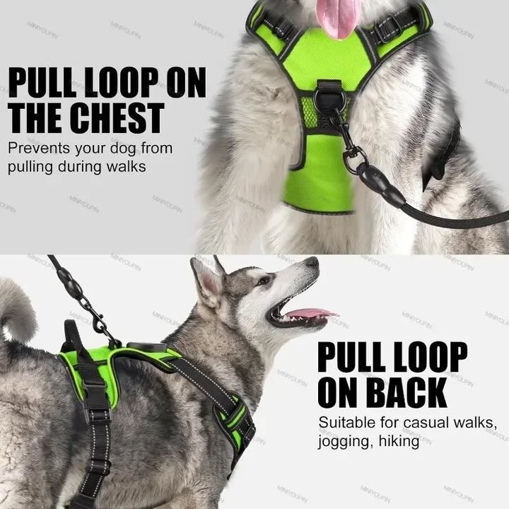 LED Light Up Dog Harness No Pull Adjustable Rechargeable Pet Vest Harness Small Medium Large Dogs Outdoor Walking Pet Supplies