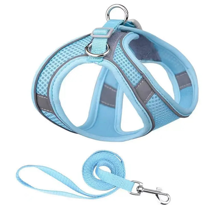 Adjustable Dog Collar and Harness Set for Small Dogs