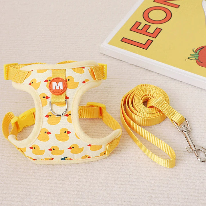 Cartoon Duck Harness and Collar for Dogs and Cats