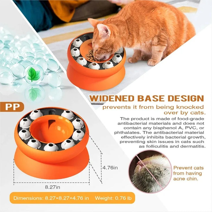 Slow Feeder Bowl for Cat Puzzle Toys - Tilted Design