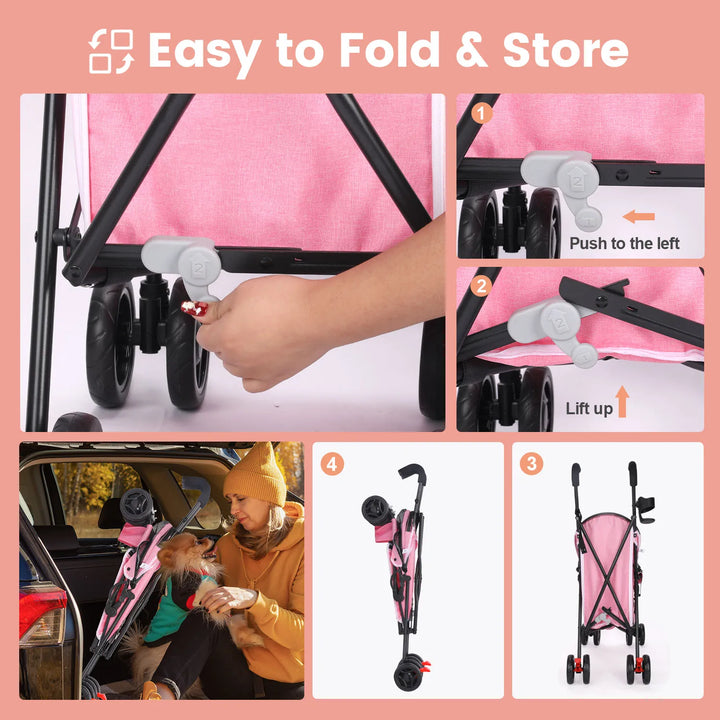 🚗🐾 Foldable Pet Stroller – Comfort and Safety!