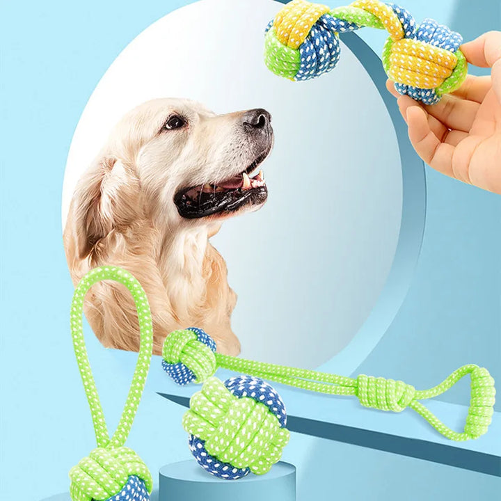 Cotton Ball and Rope Interactive Toy – Chew Toy