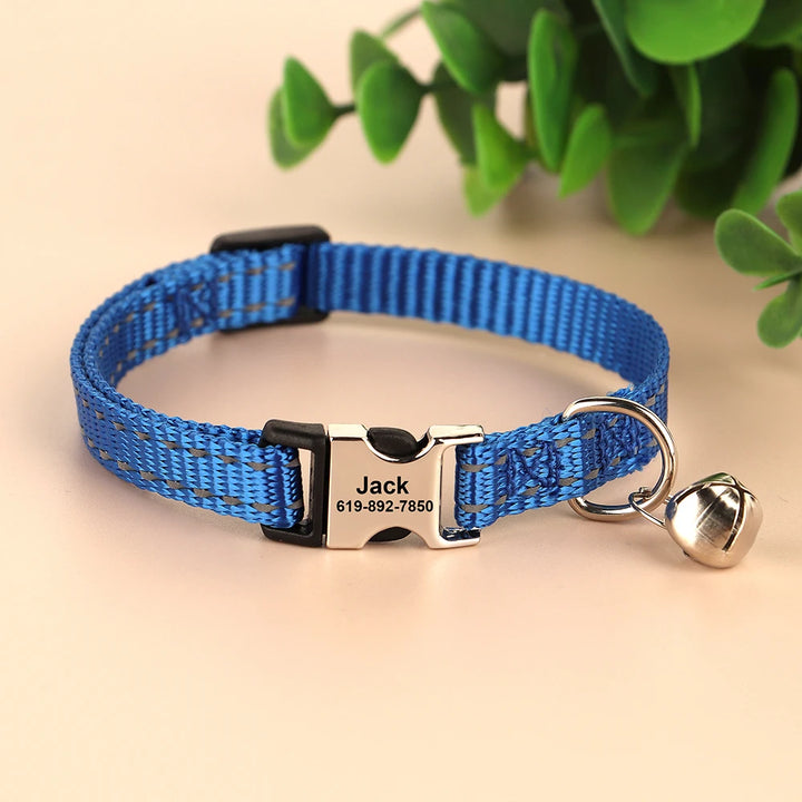 Personalized cat collar for puppies, adjustable