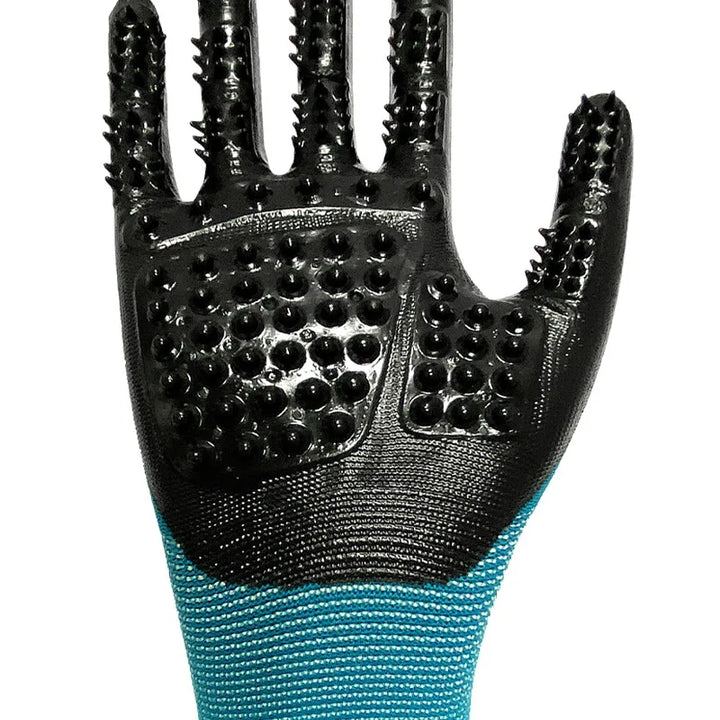 A pair of grooming gloves – massage brush