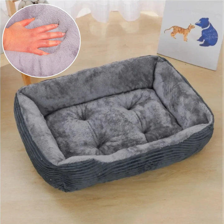 Bed for Dog Cat Pet Square Plush Kennel Medium Small Dog Sofa Bed Cushion Pet Calming Dog Bed House Pet Supplies Accessories