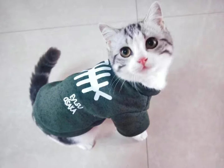 Classic Style Cat Clothes Coat Warm Fleece Pet Sweater for Cats Spring Autumn gato Clothing Kitten Jacket Outfit Pets Supplies