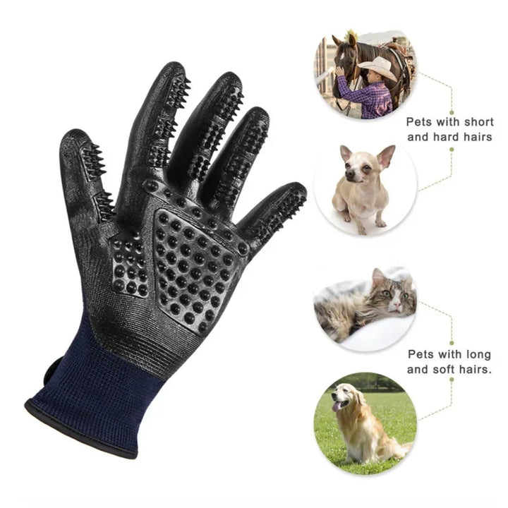 A pair of grooming gloves – massage brush