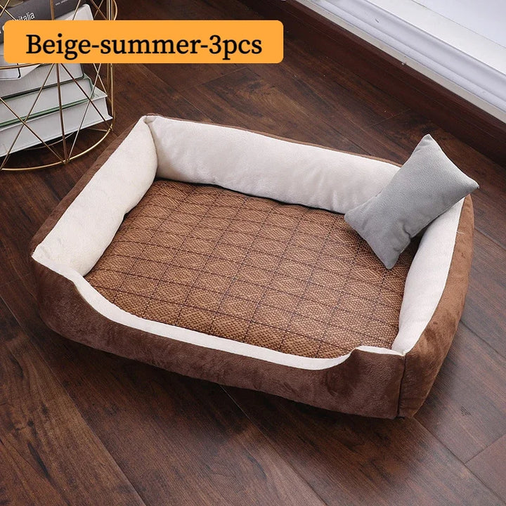 Bed for Dog Cat Pet Square Plush Kennel Medium Small Dog Sofa Bed Cushion Pet Calming Dog Bed House Pet Supplies Accessories