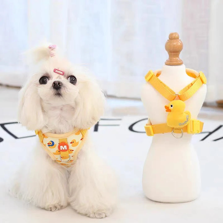 Cartoon Duck Harness and Collar for Dogs and Cats