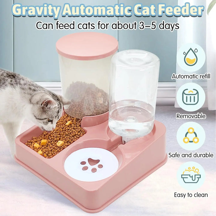 2 in 1 Automatic Feeder – Food and Water!