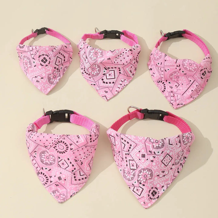 Pink Pet Bandana – Adjustable Triangle Scarf