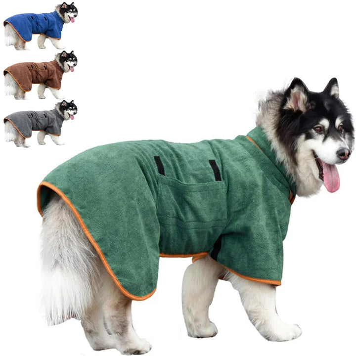 Dog Bath Towel – Adjustable Microfiber Drying Coat