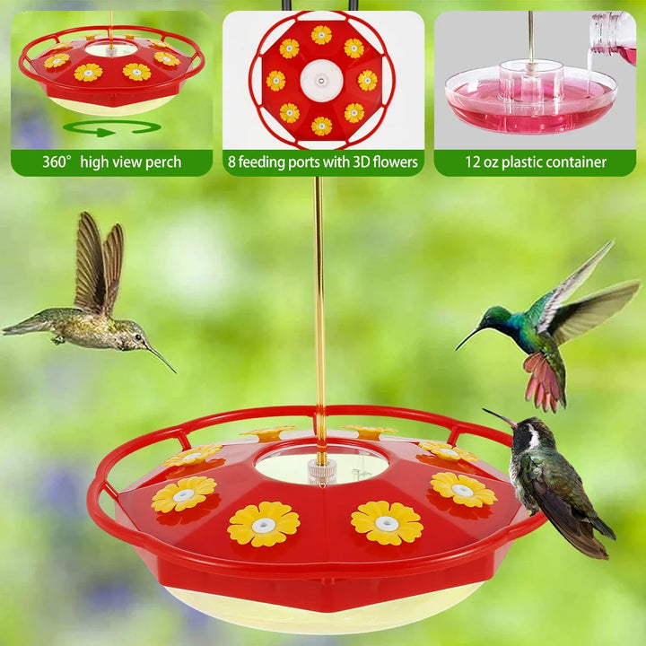 Hummingbird Feeder with 8 Feedings – Hanging Bird Feeder