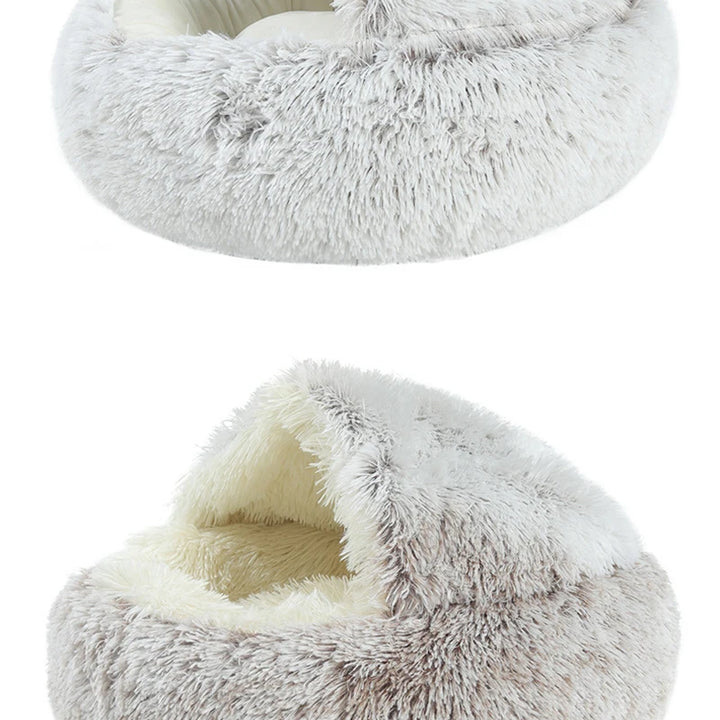 Soft Plush Cat Bed - Cozy Sleeping Nest for Cats and Kittens