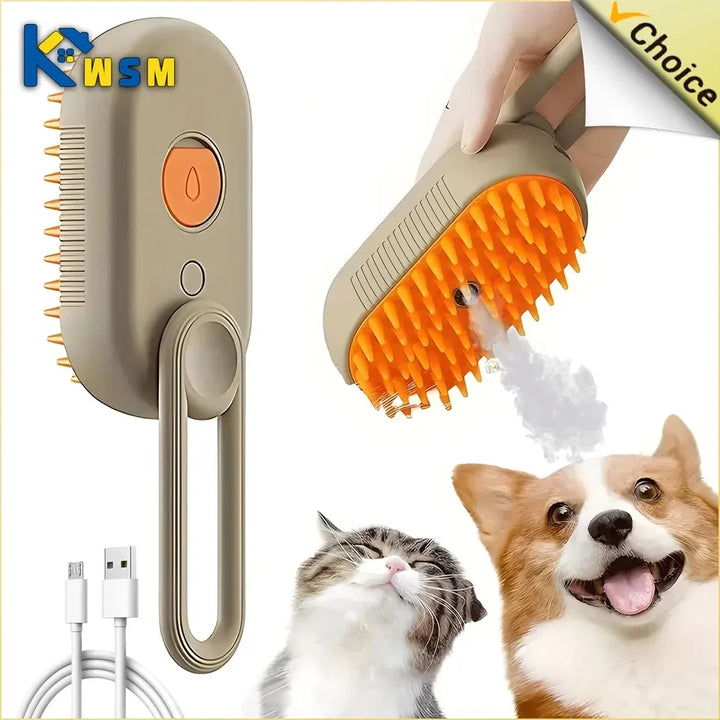 Portable Cat Brush, Steam Spray, Cat Hair Brush