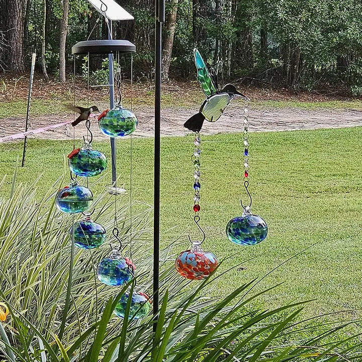 Hummingbird Feeder with Charming Wind Chimes – Feeder