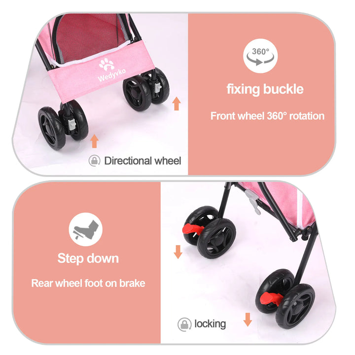 🚗🐾 Foldable Pet Stroller – Comfort and Safety!