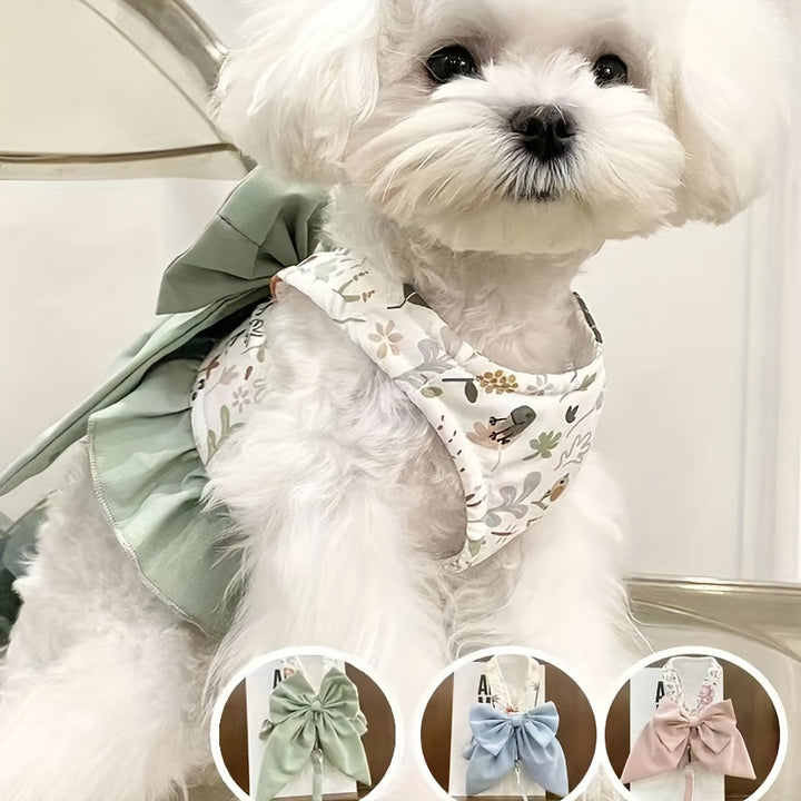 Three-color collar with bow | Vest style for dogs 🐾