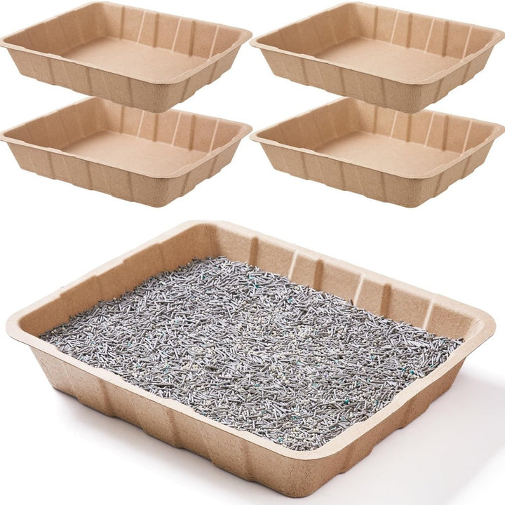 Disposable Cat Litter Boxes, 5-Pack | Leakproof🐾