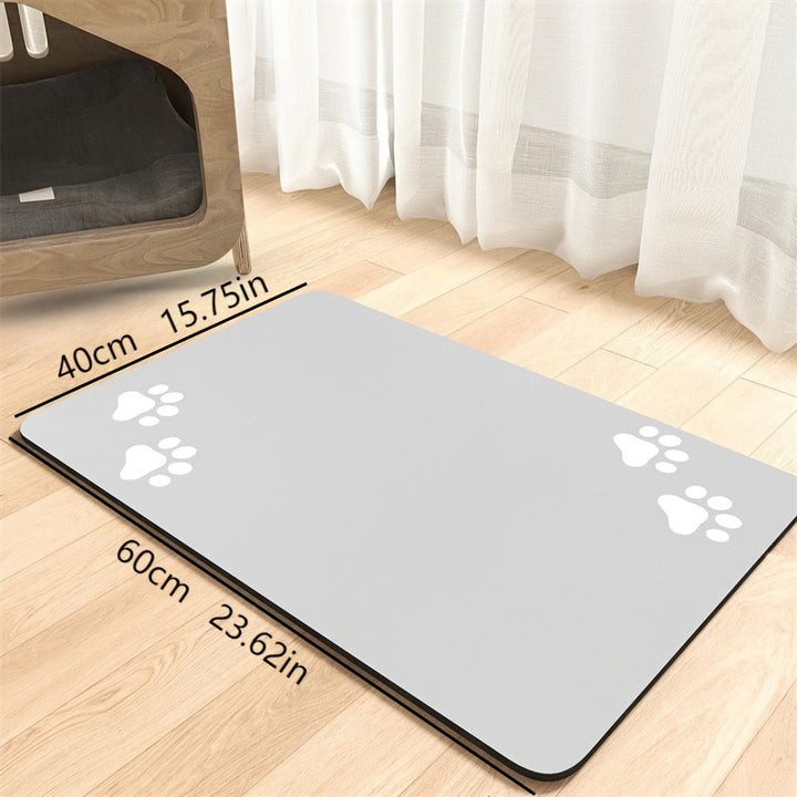 100% Absorbent Pet Feeding Mat, Polyester, with Overflow Protection, for Dogs, Dog Food Mat with Water Bowl, Pet Accessories