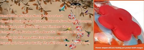 Hummingbird Feeder with Charming Wind Chimes – Feeder