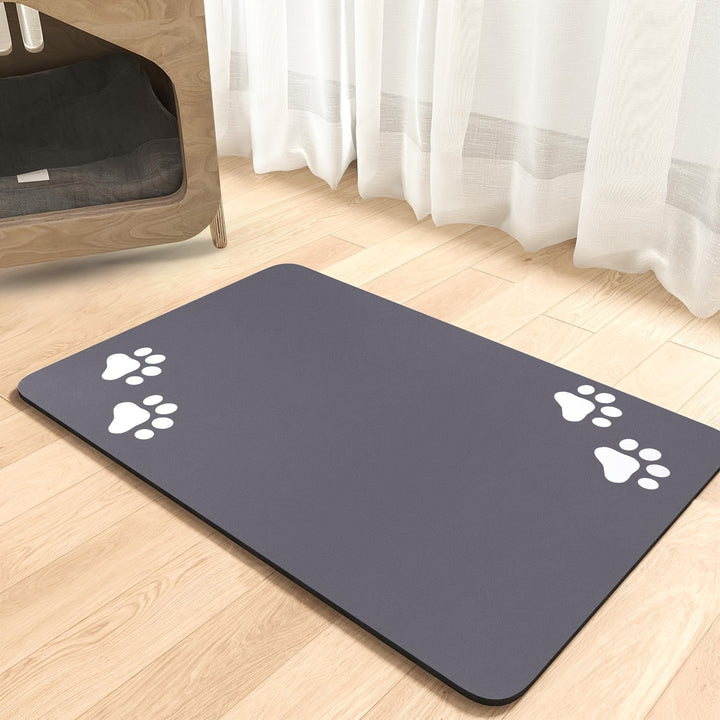 100% Absorbent Pet Feeding Mat, Polyester, with Overflow Protection, for Dogs, Dog Food Mat with Water Bowl, Pet Accessories