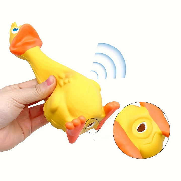 Dog chew toy with duck/chicken design. healthy