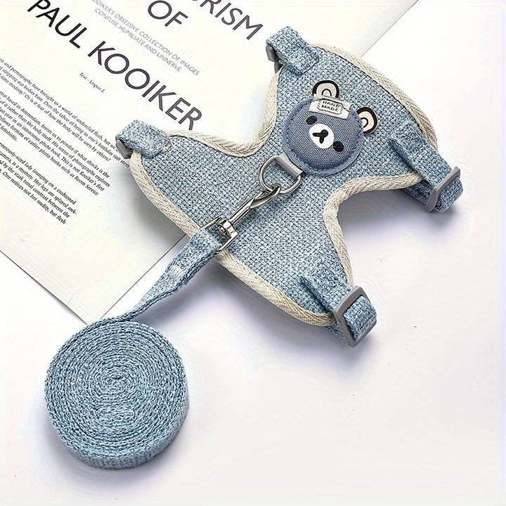 Teddy bear style harness vest, linen material