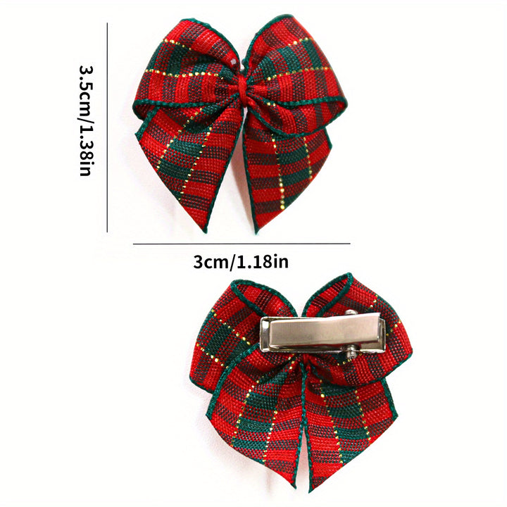 5 Pieces of Plaid Bow Hair Clips for Dogs | cute🐾