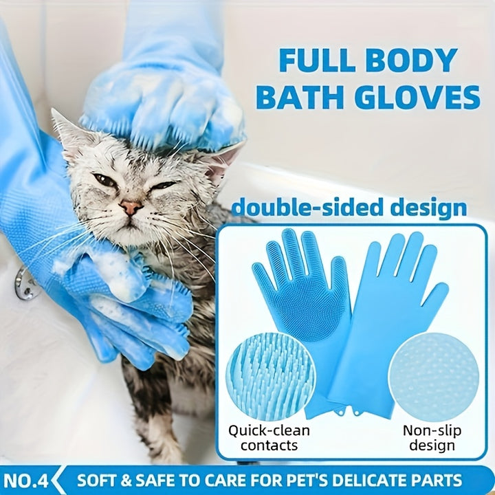 6pcs Pet Grooming Set for Dogs, Soft Bristle Brush, Massage Brush, Cleaning Gloves, Towel, and Storage Bag, Plastic Grooming Tools, with Uncharged for Pet Care Kit