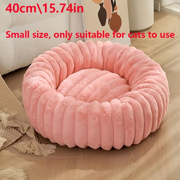 1Pc Round Plush Cozy Pet Bed Soft Mat